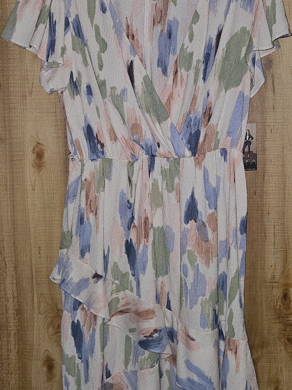 Sofia by Sofia Vergara Multicolor Watercolor Midi Dress